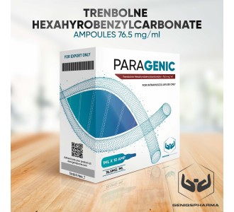 GenisQ Pharma Paragenic (TRENBOLONE HEXAHYDROBENZYLCARBONATE) 76.5mg/ml 10amps GenisQ Pharma Paragenic (TRENBOLONE HEXAHYDROBENZYLCARBONATE) 76.5mg/ml 10amps product image