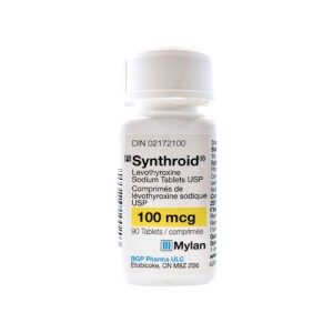 Rx Synthroid T4 100mcg 90tabs product image