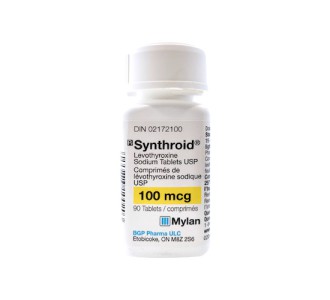 Rx Synthroid T4 100mcg 90tabs product image